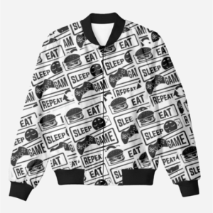 Eat Sleep Game Bomber Jacket For Men