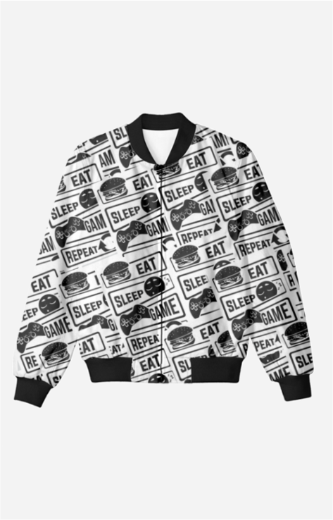 Eat Sleep Game Bomber Jacket For Men