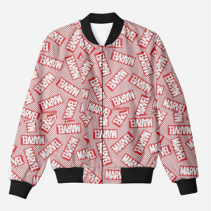 Marvel White Creative Bomber Jacket for Men
